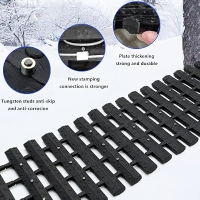 BASHIK Portable Vehicle Recovery Traction Mat Tracks for Car/Truck in Mud, Snow, Ice,Sand Emergency Strong Grasping Strength W:10.6 X L:39.5 off road accessories
