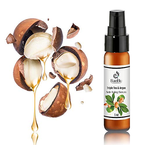 BaeBlu Best Organic Anti Aging Serum, 100% All Natural Triple Tea & Argan Youth Serum