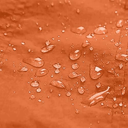 JIEMUXIU Large Orange Rain Jacket for Women – Lightweight, Waterproof Windbreaker with Pockets & Hood - Image 4