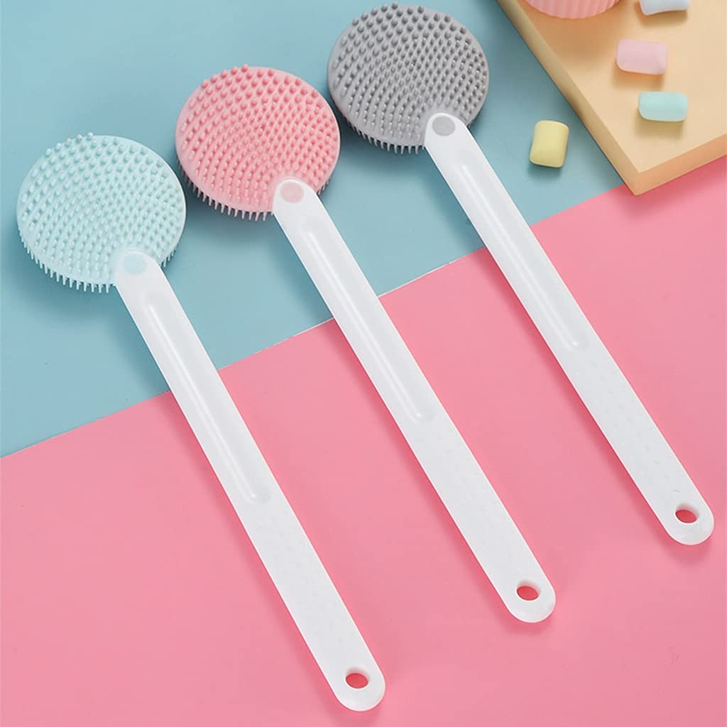 Cepillo para la Espalda Cepillo para la Piel con Mango Largo con cerdas de Doble Cara Partículas de Masaje, Mango con Ranura Antideslizante de plástico PP (Color : Pink, Size : 15.23.7Inche