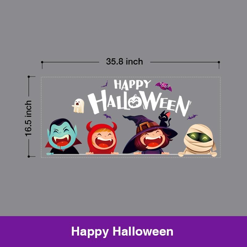 Miniatura 6 de Adhesivos de Halloween para ventana, decoración de ventana de Halloween, calcomanías de calabaza linda, fantasma, decoración de Halloween, 16.5 x