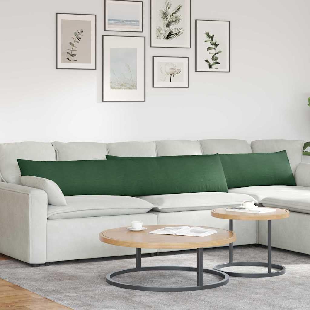Coussin décoratif velours côtelé doux 200 x 40 cm avec fermeture éclair et garnissage