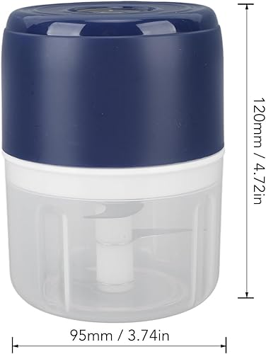 Miniatura 9 de Picadora eléctrica de ajo, 8.5 fl oz, mini picadora portátil de verduras con carga USB, picadora de cebolla, procesador de alimentos portátil para