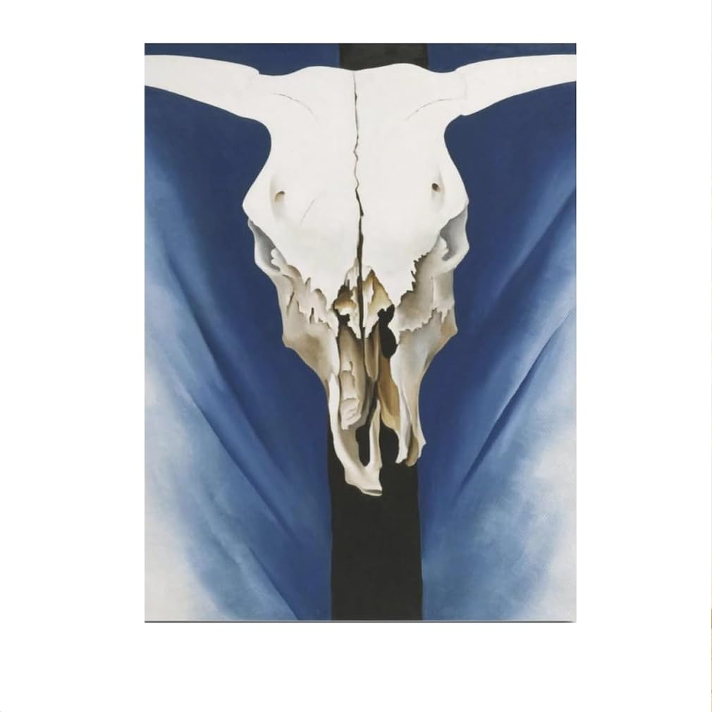LHHJF LJHFA Georgia O'Keeffe Poster Cow's Skull Red White And Blue Wall Art Georgia O'Keeffe Prints Canvas Painting Home Decor Pictures 40x60cmx1 No Frame