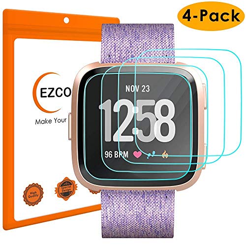EZCO 4-Pack Screen Protector Compatible with Fitbit Versa & Versa Lite
