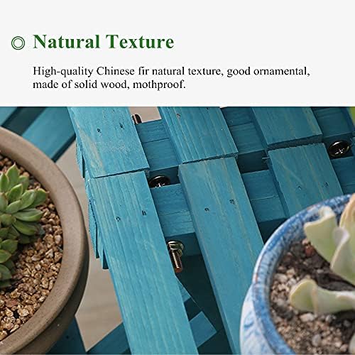 Plant Stand—Farmhouse Decor Plant Stand with Flower Pot Holder Shelf Outdoor/Indoor Balcony Corner Display Rack for Patio Garden Blue Color image 3