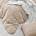 Bedsure Fluffy Flannel Duvet Cover Set - Faux Fur Comforter Cover Queen Size, Deep Beige Warm Plush Bedding for Winter, 3-Piece Set with Zipper Closure (90