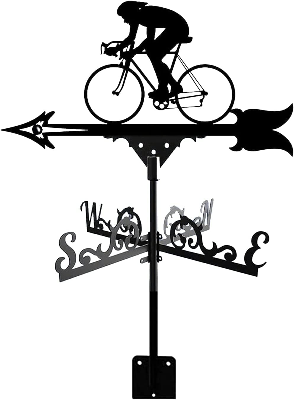 Klonwg Garden Weather Vane Garden Weather Vane Bike Marathon Durable Stainless Steel Wind Direction Indicator For Outdoor Roof Mount Courtyard Indicating The Direction