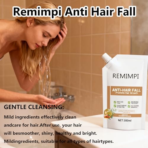 Image of Anti Hair Loss Shampoo,Remimpi Anti Hair Fall,Promote Hair Growth and Thickening & Strengthening Shampoo with Various Plant Extracts for All Hair Types (1PCS)