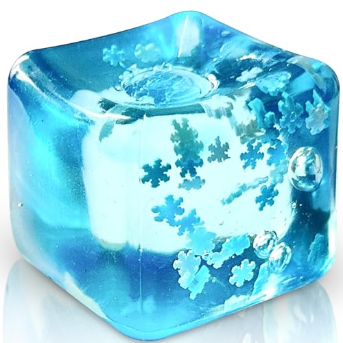 Stress Balls Ice Cube with Snowflakes Inside for Your Best Mellow and Chill, Snow Pieces Silent Nice Square Shape Anxiety Sensory Squishy Fidget Toy Slow Rise, Classroom Prizes, Calming Kids Adults by TwCare - Used condition - US$15.33