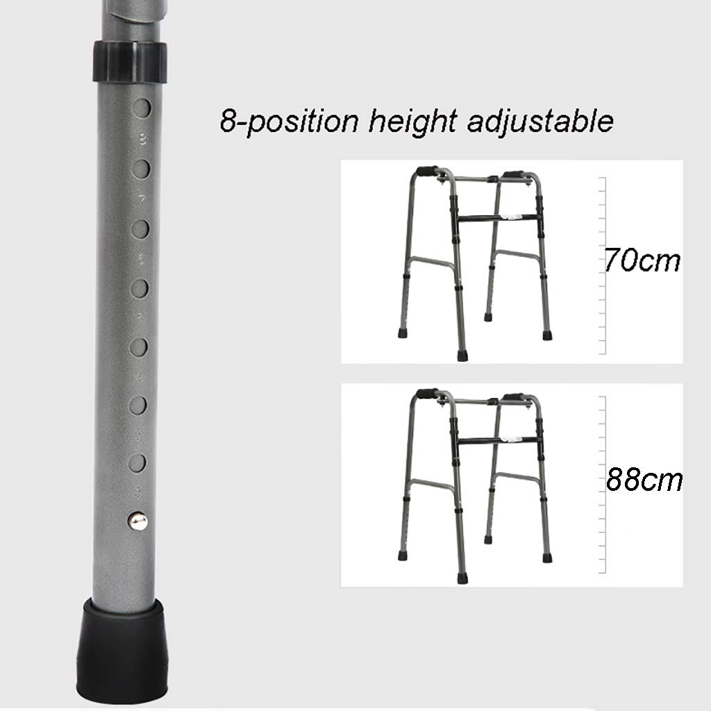 Andador Multiusos con Estructura para Caminar para Personas Mayores, Estructura de Apoyo Plegable para Caminar, Andador 2 en 1 con Asiento de baño, Silla de baño
