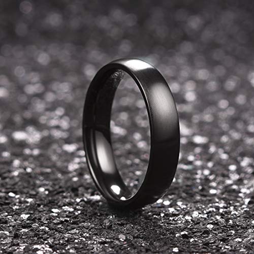 King Will 5Mm Black Dome Titanium Ring Matte Finish Wedding Band Comfort Fit 10 #TOP2