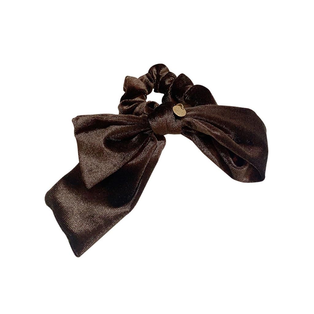 Retro French Good Match Asymmetrical Velvet Hair Circle Ornaments Autumn and Winter