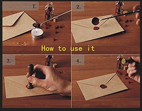 Mnyr Made With Love Heart Monogram Wax Seal Sealing Stamp Kit Rosewood Handle Ideal For Mother's Fathers Day Valentine Decorating Gift Packing Envelope Parcel Card Letter Wedding Invitation Seal Stamp #TOP7