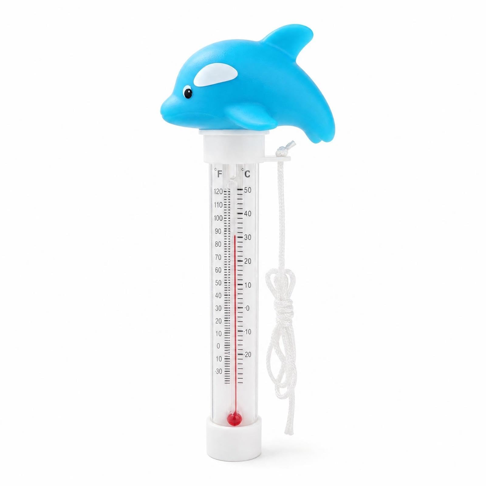 Floating Pool Thermometer Portable Water Thermometer for Pond Spas Hot Tubs 7x20cm Blue Dolphin-image-26