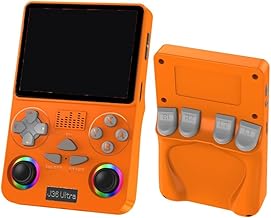Yuanpgky Console portable compacte rétro avec mode multijoueur WiFi et interface utilisateur intuitive pour les amateurs de jeux classiques (orange)