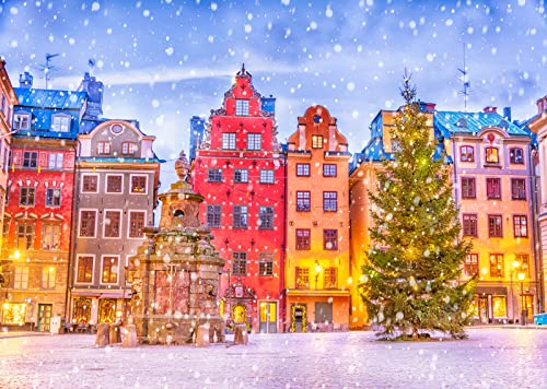 Toile de fond Noël Stockholm grand format pour shooting en famille