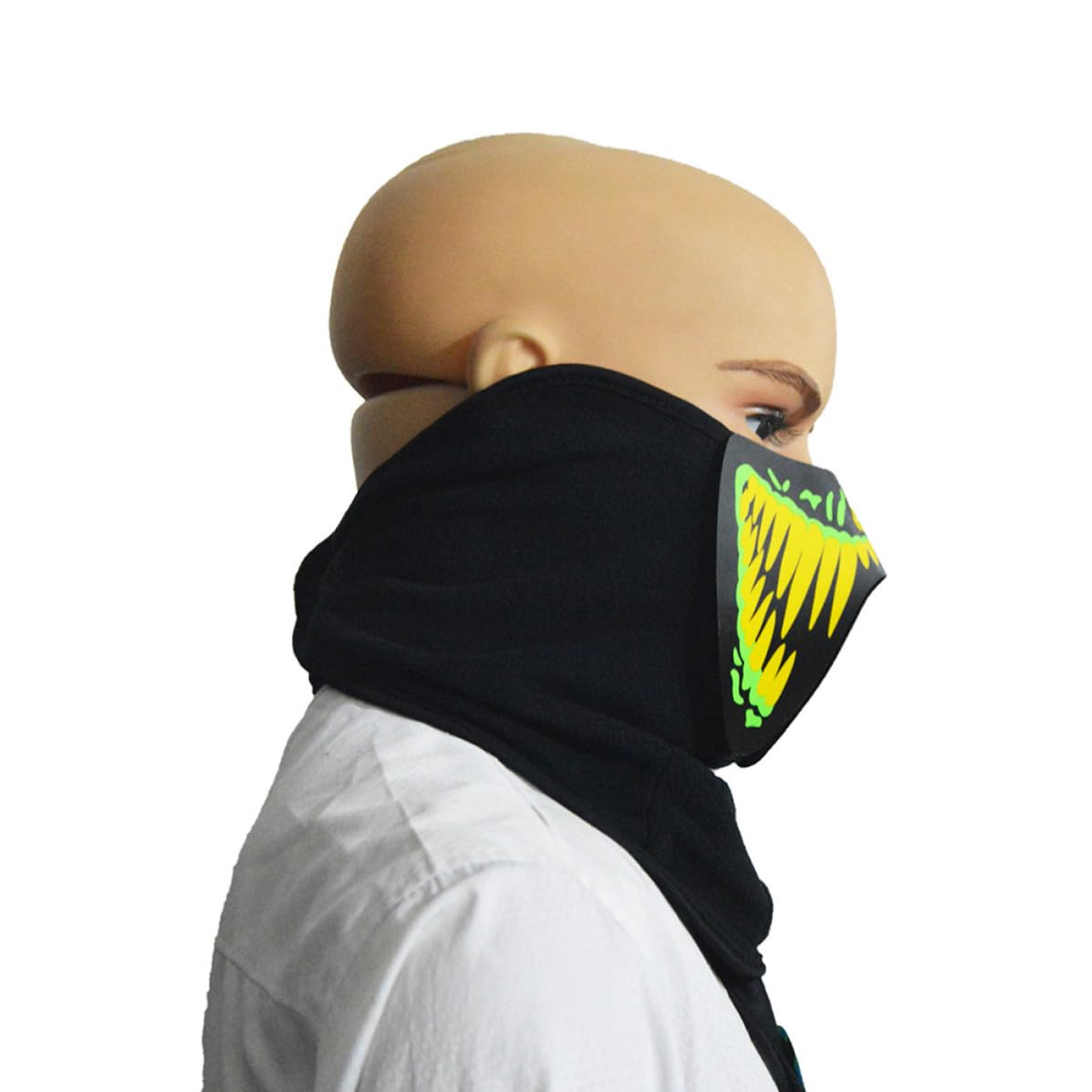 Abaodam 3 Stück Leuchtmaske mit Sprachsteuerung und Schallreaktiver Beleuchtung aus PC für Halloween und Karneval Leichte Blinkende Maske für Männer und Frauen