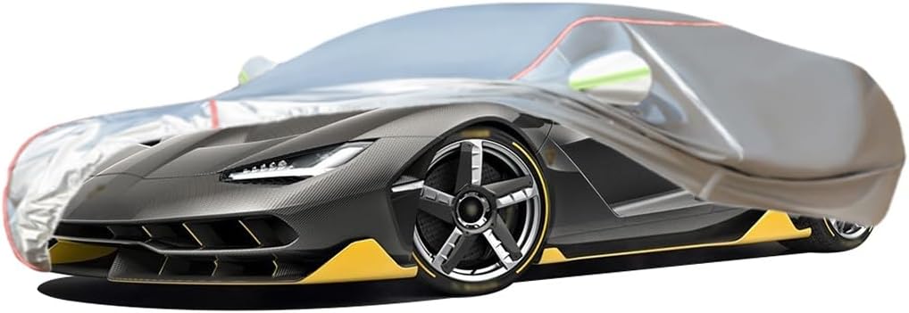 WOLWES Car Cover are Suitable for Lamborghini Centenario All-Weather Windproof, Snowproof, Rainproof, UV-Protected and Breathable All-Season Universal with Side Door Zip Oxford Cloth Car Cover (Color