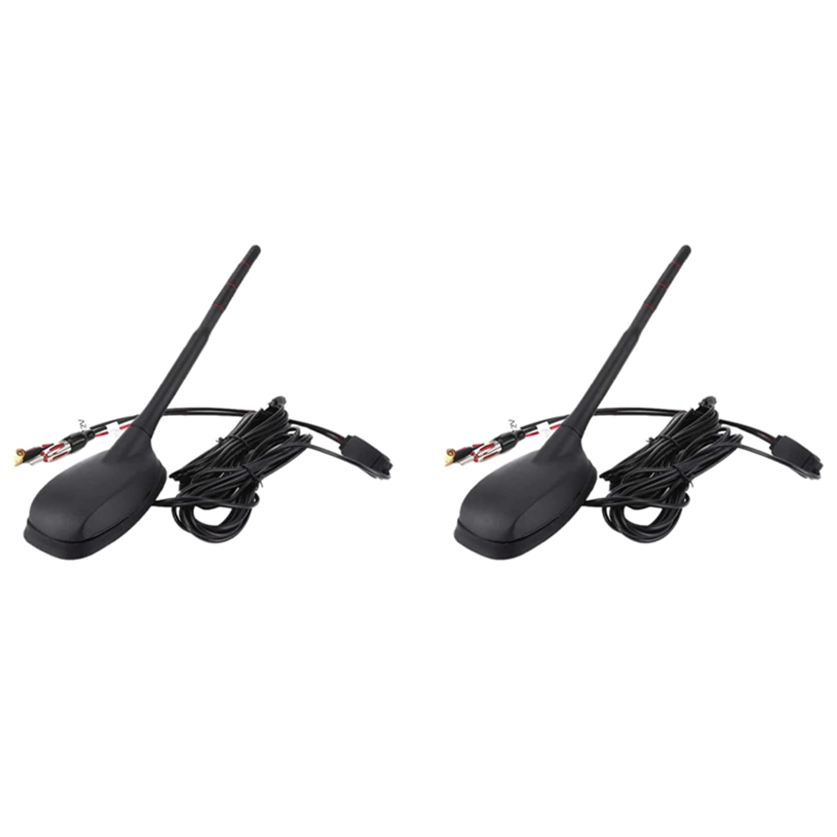 2X Antenne Voiture Antenne de Voiture + GPS + FM Antenne Active Amplifiée sur Le Toit étanche à la Poussière Universel Accessoires Auto
