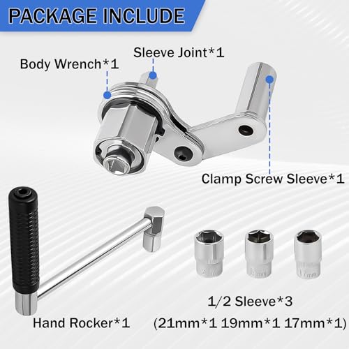 Image of Torque Multiplier Heavy Duty Torque Multiplier Wrench Set for Lug Nut Remover 1 /2 Drive 1:16 Labor Saving Wrench with 17mm /19mm /21mm Sockets