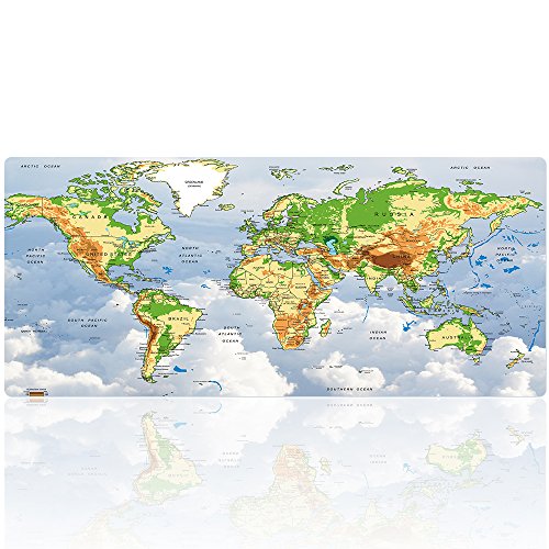 Cmhoo XXL Professional Large Mouse Pad & Computer Game Mouse Mat (35.4x15.7x0.1IN, 90x40 CloudsMap)