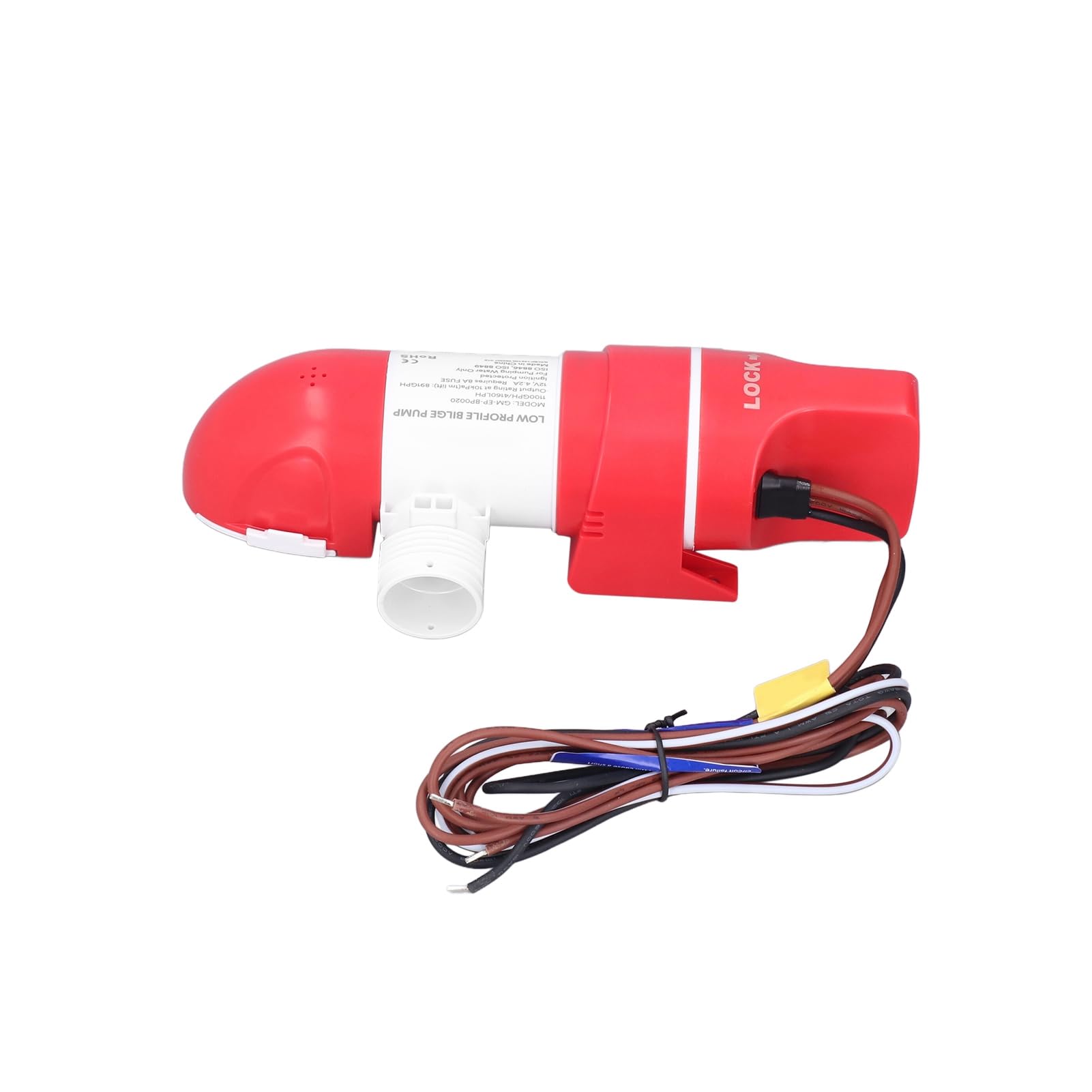 Pompa di Sentina a Basso Profilo Elettrica Automatica Ad Alta Portata DC12V per Barche, Stagni, Terme, 1100 GPH