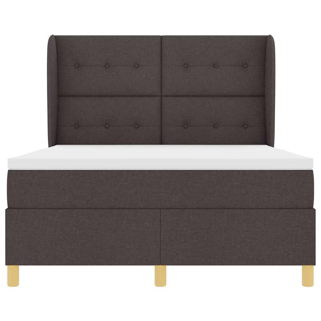 Holzrahmen höhenverstellbares Kopfteil Boxspringbett Dunkelgrau 160x200 cm | Boxspringbett mit Matratze Dunkelgrau 90x190 cm Dunkelbraun King Size Holzstoff Lattenrost Höhenverstellbar Komplettset mit