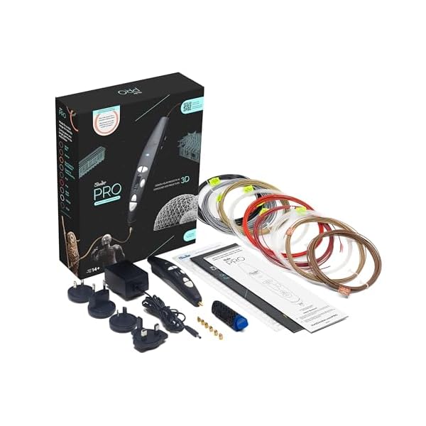 3Doodler PRO (2025) Stylo d'impression 3D, outil de conception et de prototypage pour professionnels créatifs, comprend des matériaux plastiques spéciaux, un jeu de buses interchangeables et plus – Image 3
