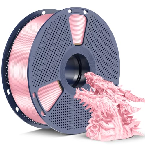 Image of SUNLU Silk2.0 PLA+ Filament 1.75mm, Chrome Like Gloss Finish, Smooth Silk Texture, Upgraded Formula for Stable Printing, 1kg(2.2lbs) PLA Plus 3D Printer Filament, Soft Satin Pink