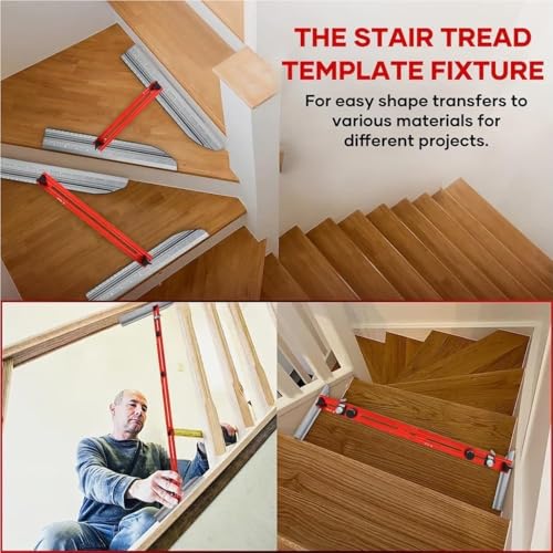 SAYEYBU Stair Gauge, Stair Template Tool, New Stair Measuring Tool, Stair Tread Measuring Tool, with Many Types of Layout Projects,Red - Image 4