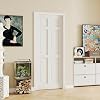 30" x 80" French Interior Doors, 6 Panel Solid MDF Core Wood Pantry & Closet Door, Single Pre-Finished Door Slab, White Primed Hinges Not Included