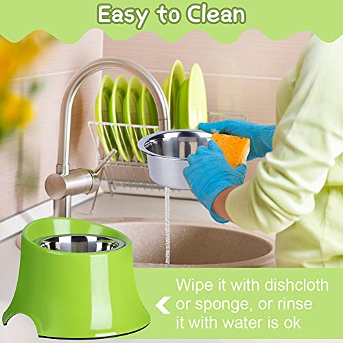 Super Design Elevated Dog Bowl Raised Dog Feeder For Food And Water, Non Spill Edges & Non Skid Sturdy Melamine Stand, Reduce Neck Stress, Less Regurgitating And Vomiting 1 Cup Green #TOP3