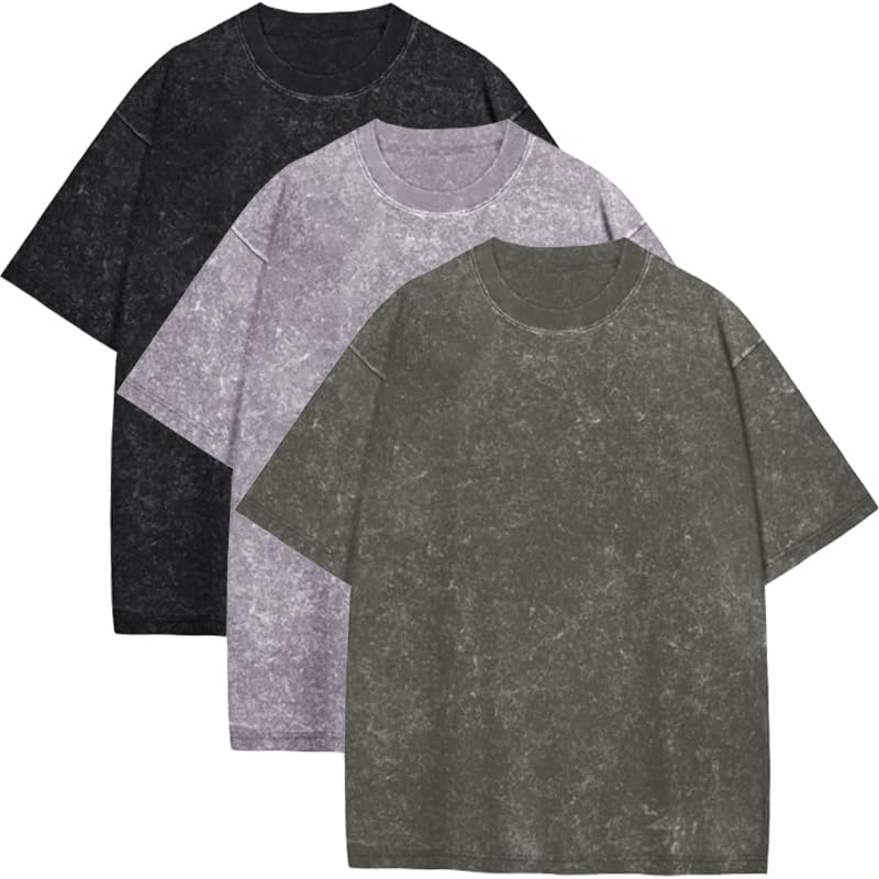 Image of Oversized Tshirts for Men Short Sleeve Vintage Washed Basic Loose Tees 2026