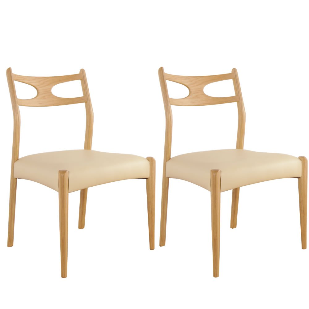 Amazon｜北欧調 木製ダイニングチェア2脚 BOSCO +plus「Krone