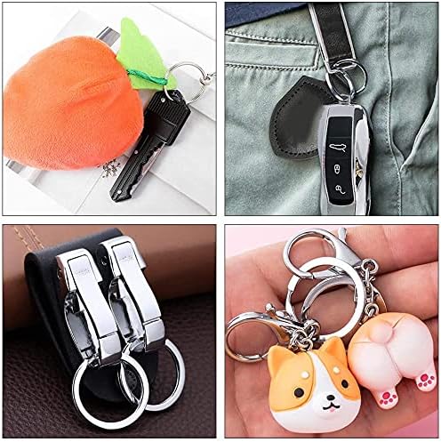100Pcs Round Key Rings Metal Flat Split Key Ring 30mm Bulk for Crafts Circular Keychain Key Ring Circular Keychain Hoops Keyring Loop Connector Silver