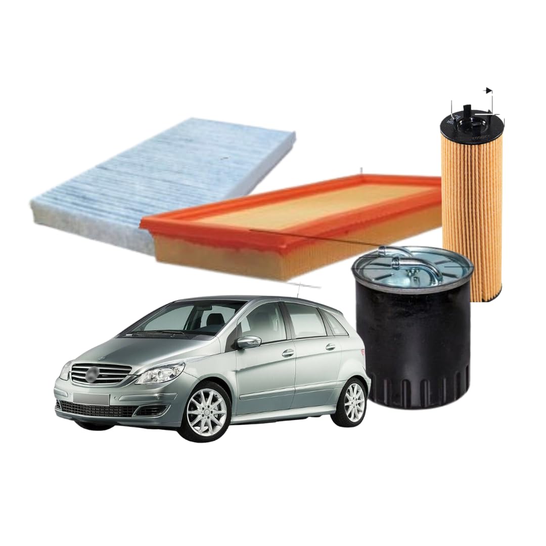 KIT 4 FILTRI TAGLIANDO COMPATIBILE CON MERCEDES CLASSE A CLASSE B W169 W245 160 180 200 CDI