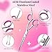 Pawaboo Hundepflege Schere Set, 5 Stück Professionelle Hundesalon Schere Kämmen Fellschere mit Runder Sicherheitspitze für Haustiere Hunde Katze Effilierschere Haarpflege Fellpflege Schneiden - Rosa
