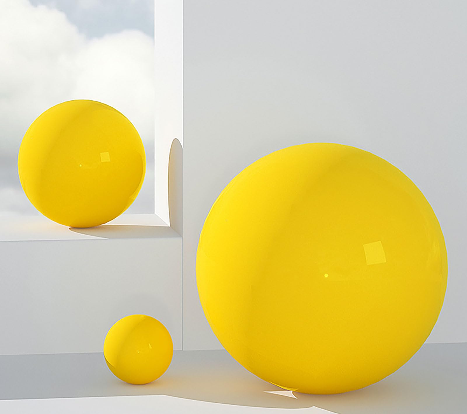 Balas de jardín, bolas huecas de decoración Globo de observación Bola de espejo Esfera de jardín reflectante pulida de acero inoxidable amarillo for fotografía Jardín Decoración del hogar, 200 mm(Size