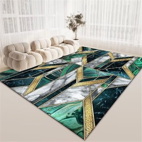 Tapis géométrique effet marbre en grand format 50x150cm lavable