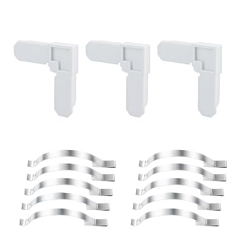 50-Pack 5/16 in. x 3/4 in. White Plastic Screen Frame Corners and 25-Pack Corner Mount Flat Window Spring Screen Tensioners for Window Screen Repair kit