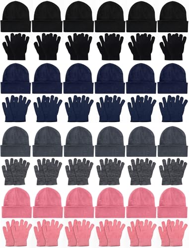 48-Piece Winter Beanies and Gloves Set (Unisex)