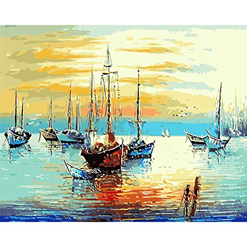 Peinture par numéros débutants pour apprendre à peindre facilement une toile de bateau