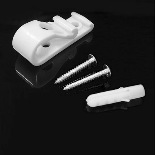 Miniatura 3 de 4 juegos de ganchos de fijación de cadena romana de plástico blanco con tornillo de expansión, pantalla de rodillo de expansión, cadena segura y