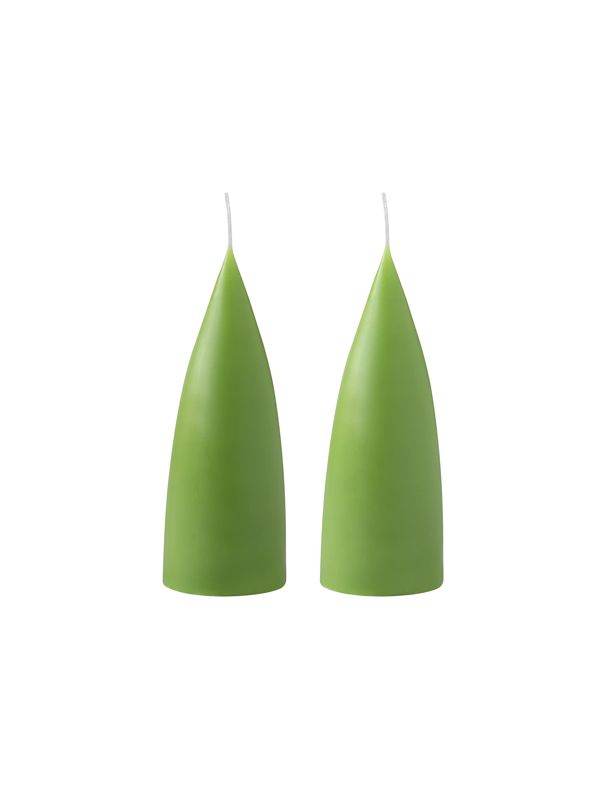 Kunstindustrien Women's Light Green Kunstindustrien® Cone Shaped Candles, 43 Colours, Dripless & Smokeless, 15 Hour Burn Time, Unscented, 2Pcs. 6.5X16cm (Light Green)