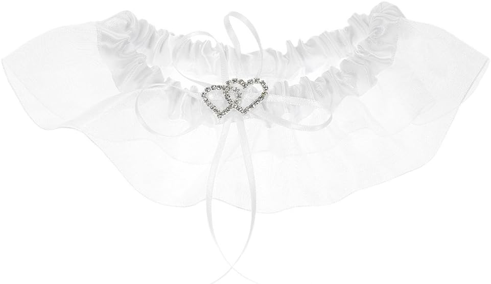 Wedding Supplies Double Heart Satin Flower Girl Basket Ring Bearer Pillow Guest Book Pen Holder Bride Garter Set(Satin-5PCS)