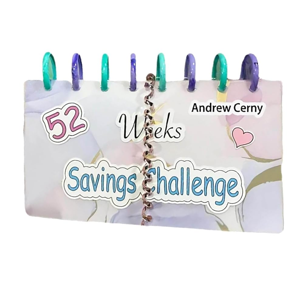 Tlilyy Savings Binder Planner Savings Challenge Reusable Budget Book 52 Week with Cash Envelopes Book Envelope