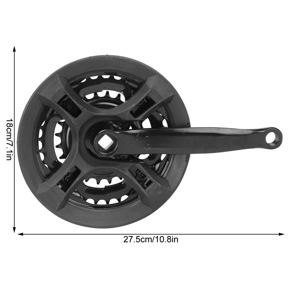 Guarnitura Bici TIYO 170mm 3 Velocità - Corona 24-34-42 Denti Acciaio Nero