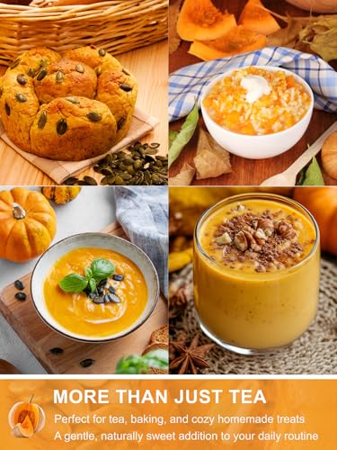 Image of TeeLux Pumpkin Tea, Dried Pumpkin Cubes for Tea, Baking & Cooking, 16oz | Natural Pumpkin Chunks with Lightly Sweet Taste & Pumpkin Aroma, Caffeine Free, Versatile for Cooking & Recipes