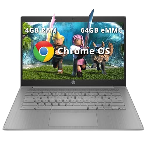 Image of HP Chromebook 14 inch HD Laptop for Business & Students, Intel Celeron N4120, 4GB LPDDR4, 64GB eMMC, Intel UHD Graphics, Webcam, Long Battery Life, Chrome OS, Modern Gray (Renewed)